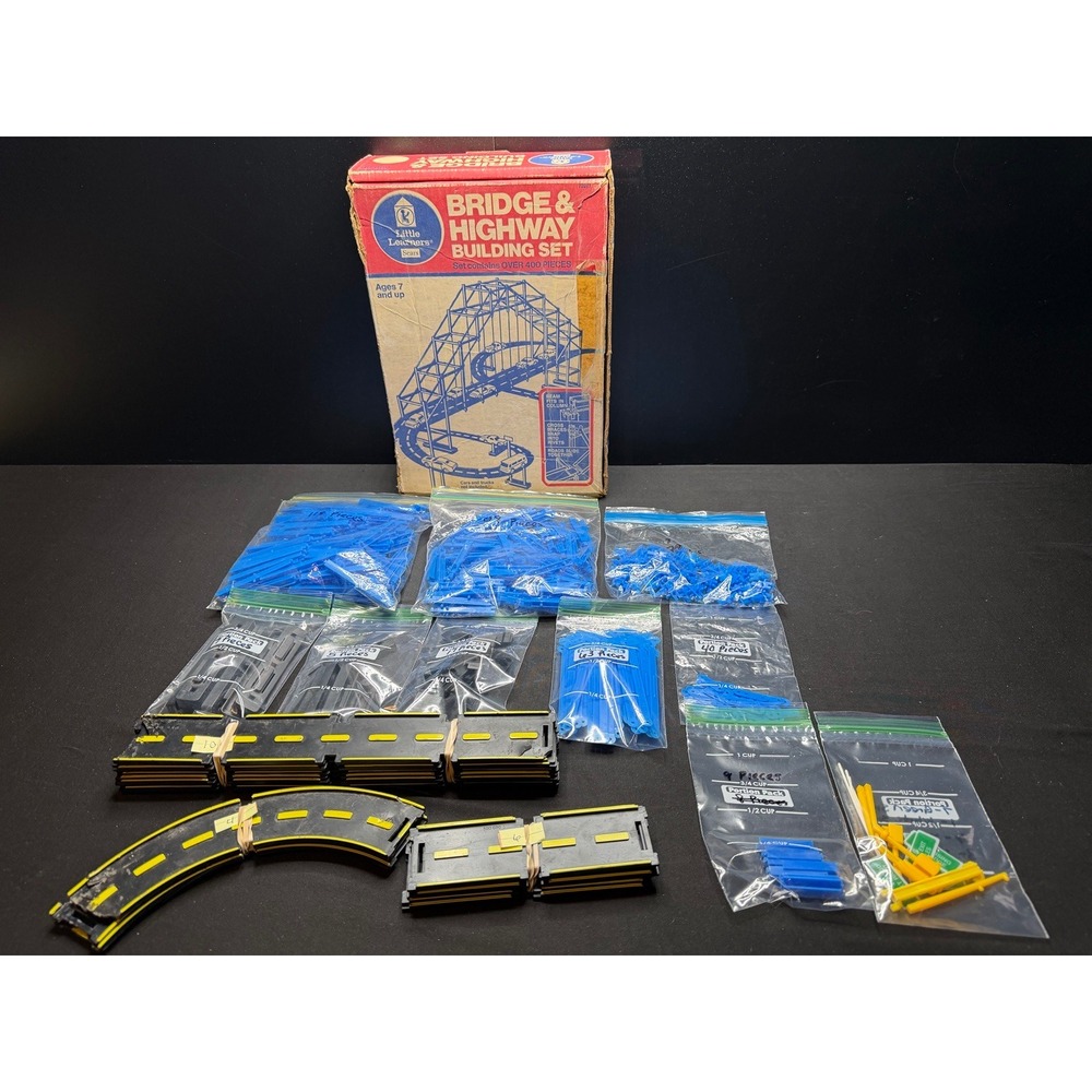 Vintage Sears Little Learners Bridge Highway Set 72071 464 Pieces 1977 Box